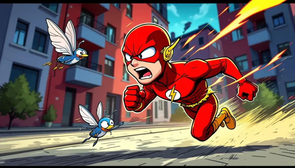 Flash Colidindo com moscas ao correr