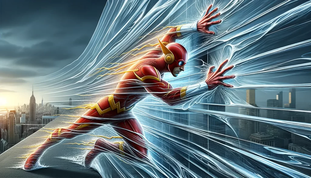 Flash Empurrando Parede invisivel da barreira da luz