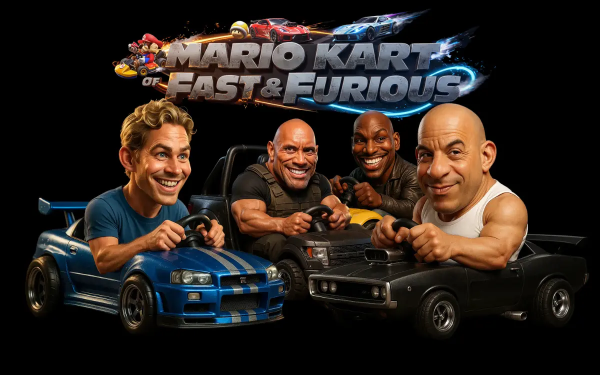 Designer cria pilotos de Mario Kart de Velozes e Furiosos 3D realistas.