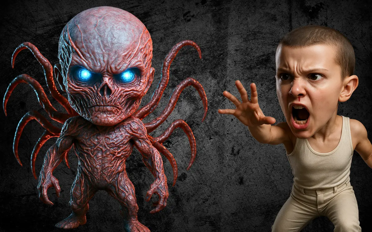 "Vecna observando Hawkins através de rachaduras dimensionais após prometer que era apenas o começo"