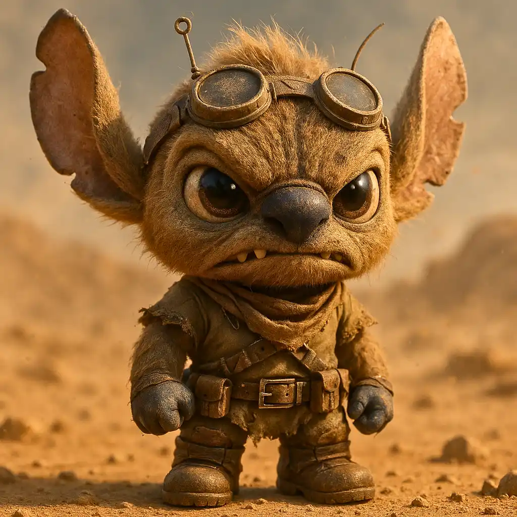 "Dust com pelagem marrom, o mítico rastreador do deserto pós-apocalíptico"