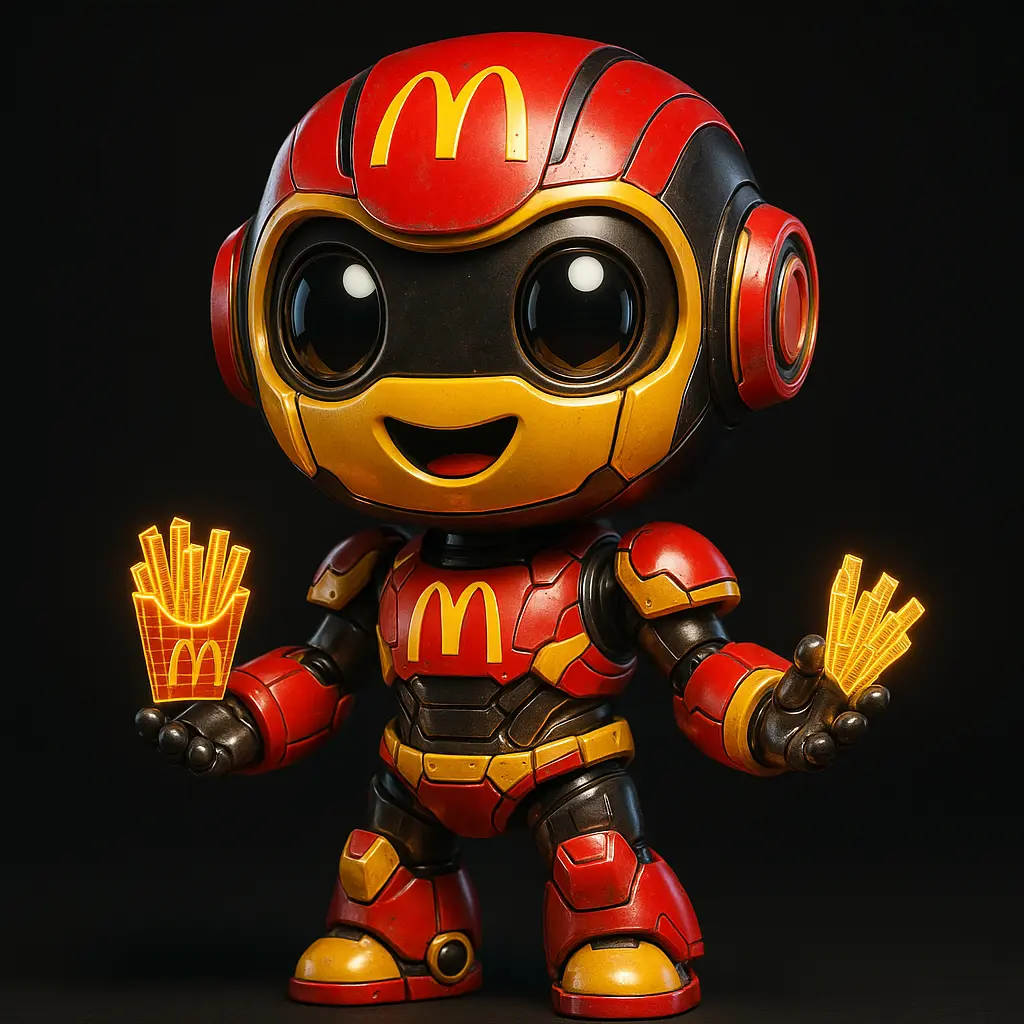 Palhaço do McDonald's reimaginado como personagem detalhado
