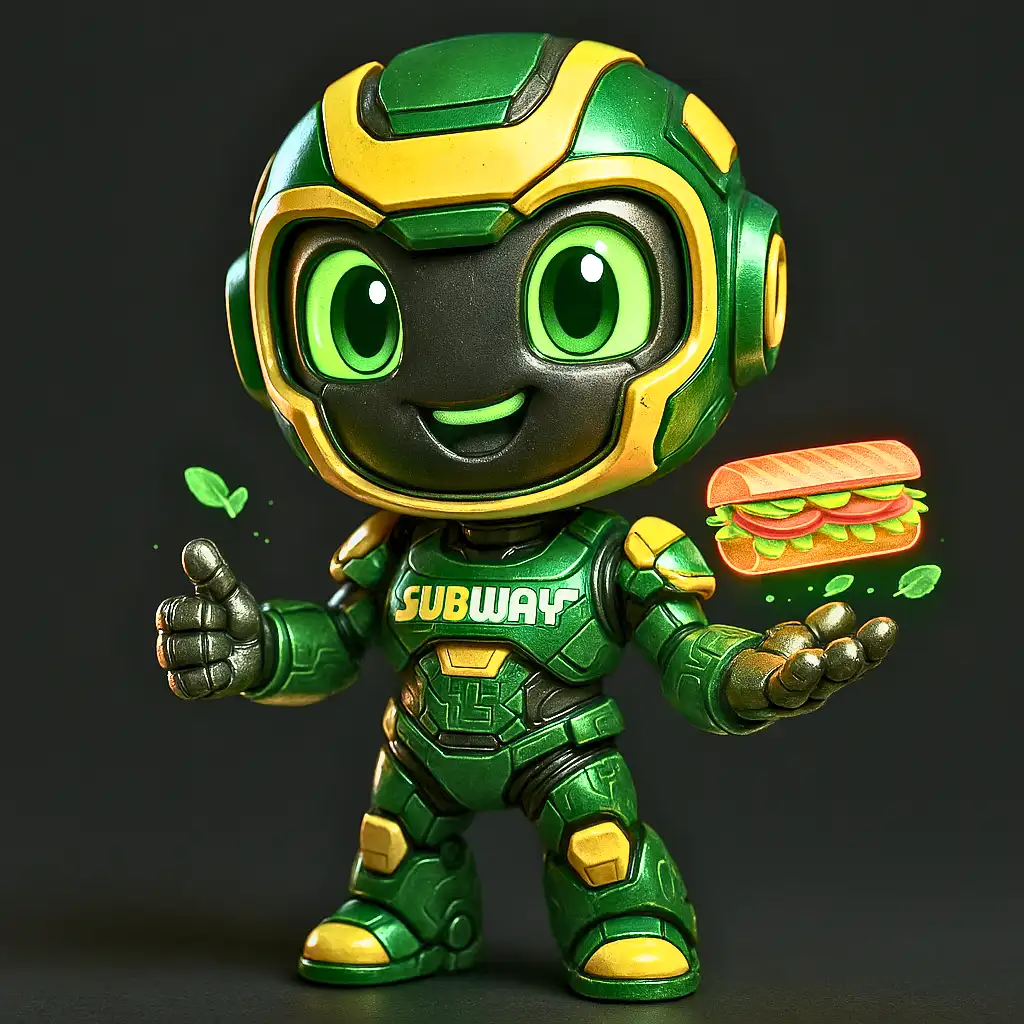 Personagem do Subway reimaginado como artesão de sanduíches