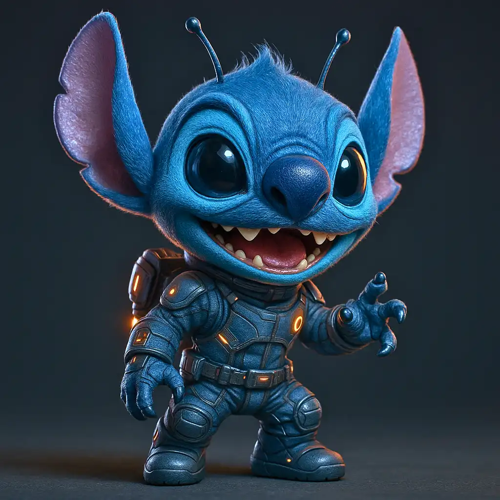 Nebula com pelagem azul em traje espacial, o cartógrafo estelar