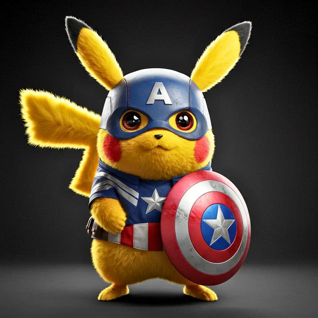 O Primeiro Vingador: Pikachu com Escudo de Vibranium