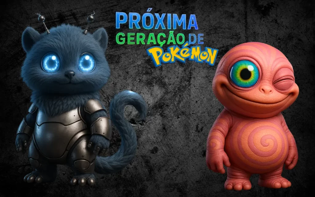 Coleção de 6 novos Pokémon em 3D hiper-realista para a próxima geração, criados com inteligência artificial