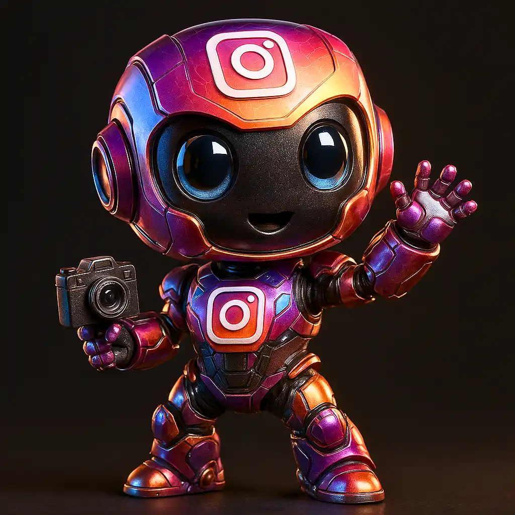 Mascote do Instagram reimaginado como robô fotográfico
