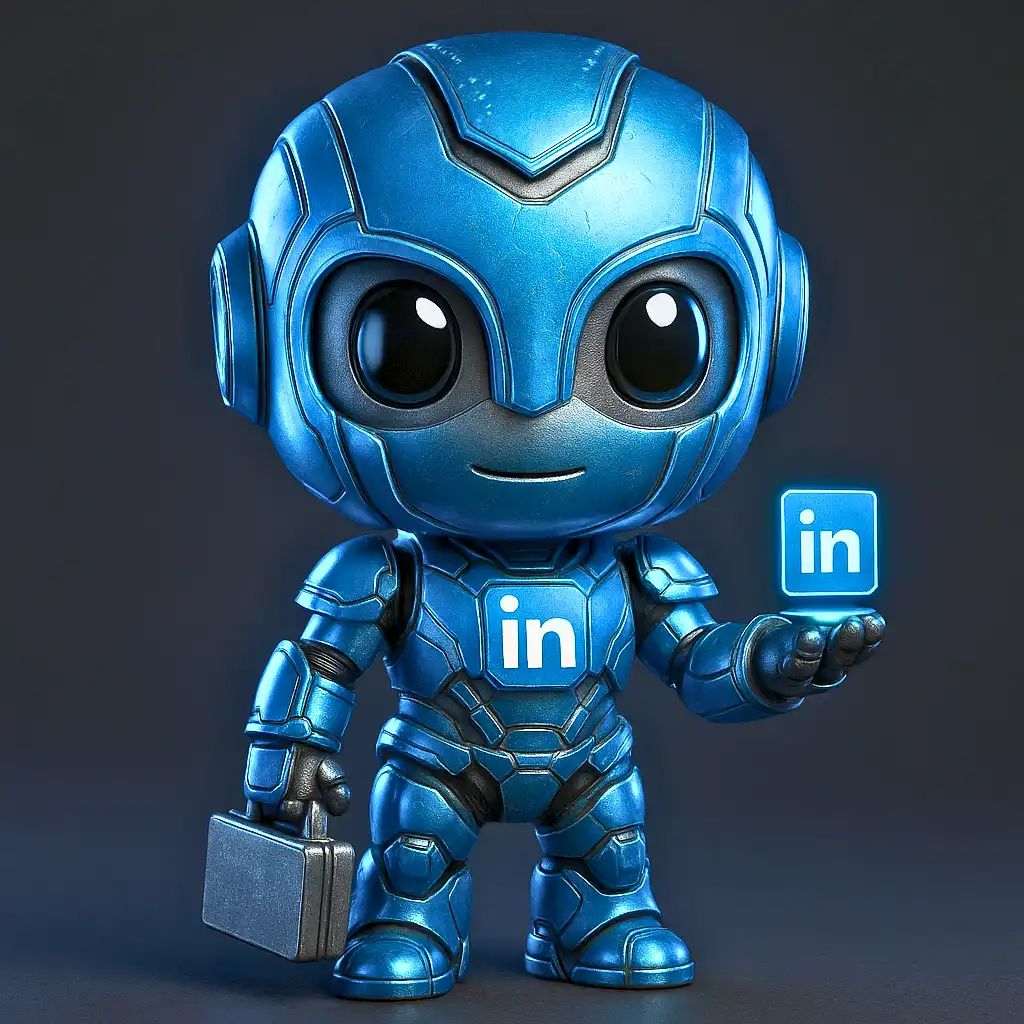 Mascote do LinkedIn reimaginado como robô executivo