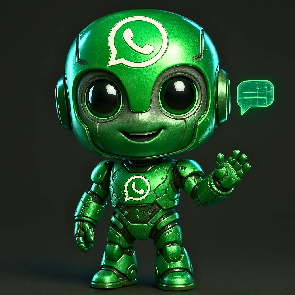 Ícone do WhatsApp reimaginado como robô de comunicação