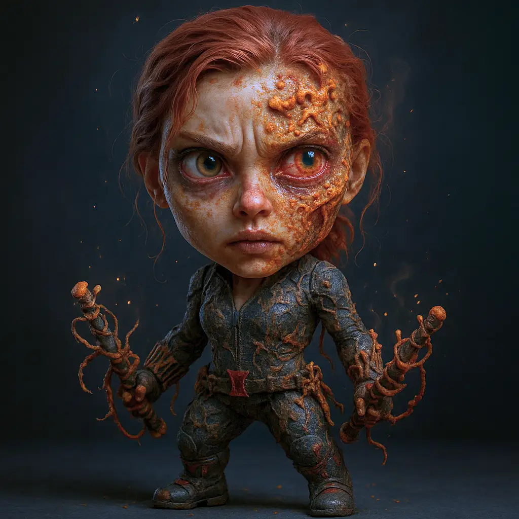 Natasha Romanoff como predadora fúngica em universo apocalíptico