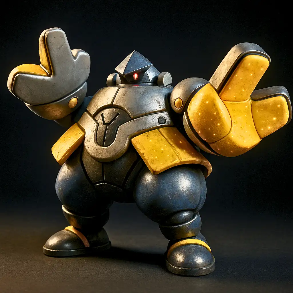 Iron Hands em versão 3D ultra-realista com músculos sintéticos e componentes mecânicos