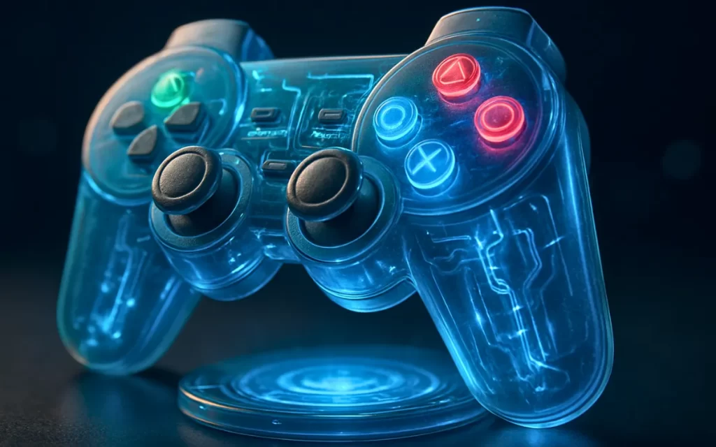 Controle de PlayStation reimaginado com botões holográficos e tecnologia tátil