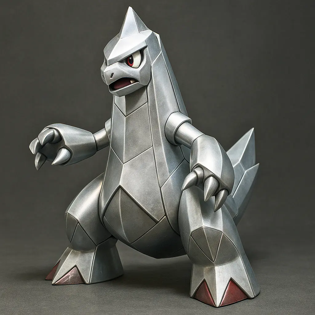 Renderização 3D de Duraludon com textura de liga metálica avançada