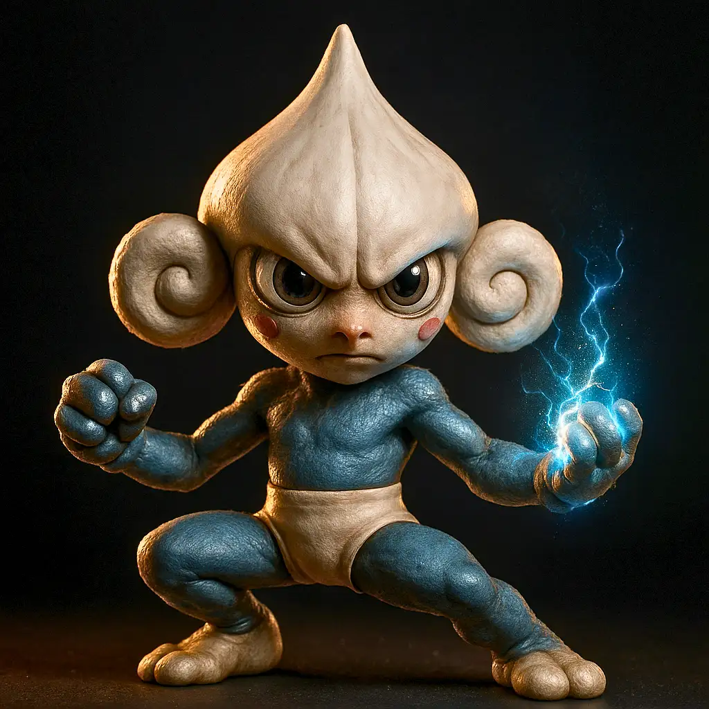 Meditite em versão 3D ultra realista com energia psíquica visível sob a pele