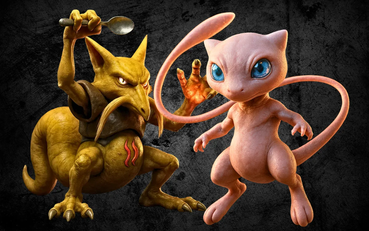Mew e Kadabra em versões ultra realistas - Pokémon psíquicos de Kanto