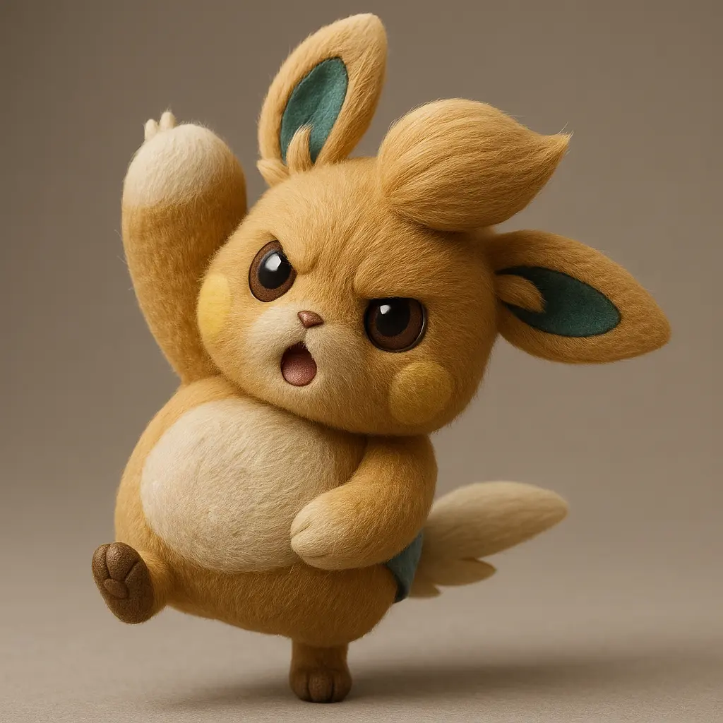 Renderização Fotorrealista do Pokémon Elétrico Pawmo com Efeitos Estáticos