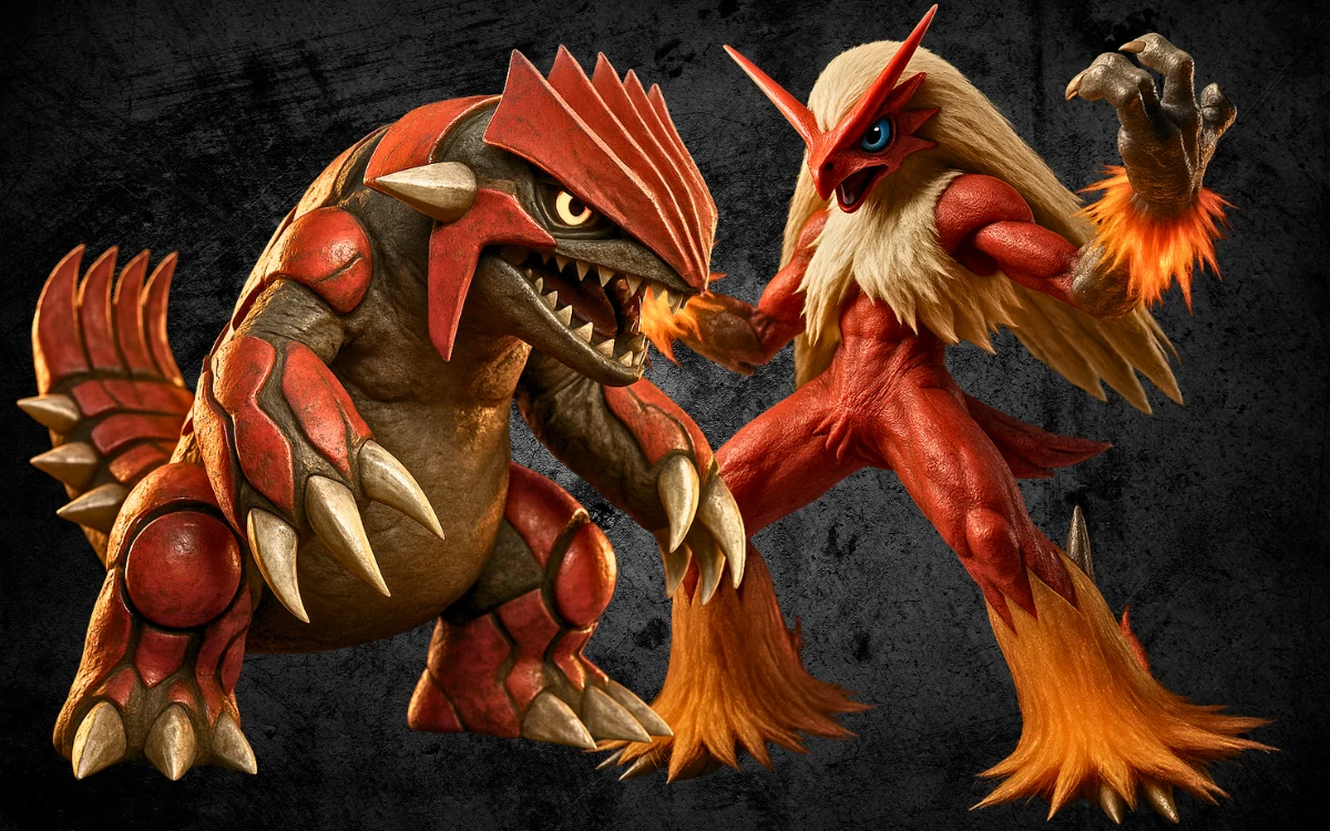 Aggron e Blaziken em versões ultra realistas - Força metálica e fogo de Hoenn